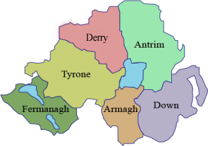 Condados ou counties da Irlanda do Norte